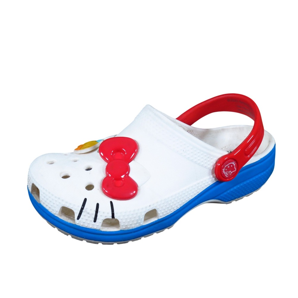Crocs Hello Kitty Classic Clog Kids Slip On Shoe Size 13 Water Friendly White